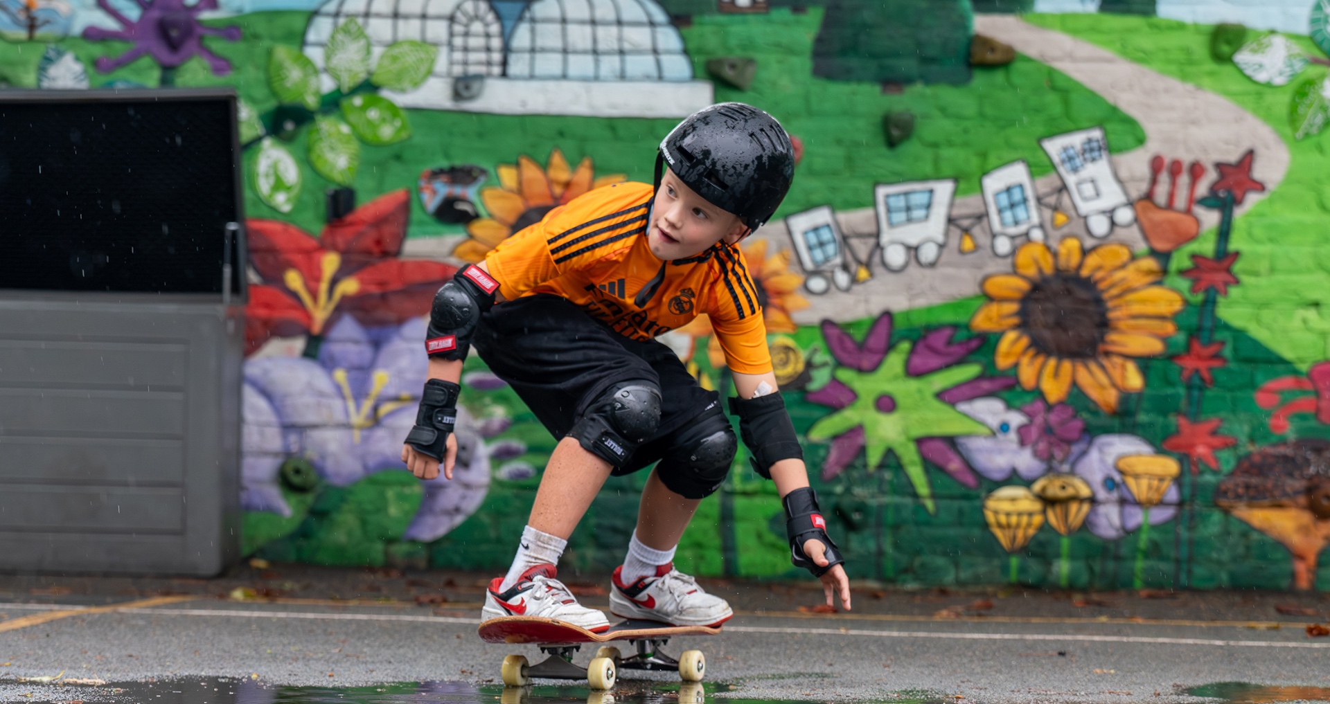 Kew Green Prep pupil skateboarding during a co-curricular session